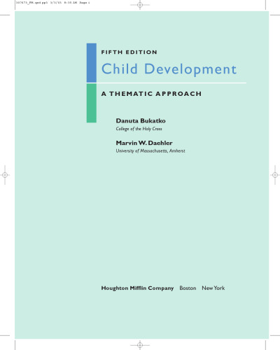 Child Development: A Thematic Approach