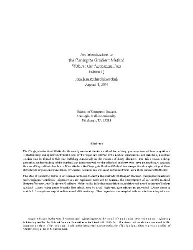 Conjugate gradient method without agonizing pain