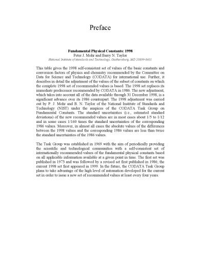 Fundamental Physical Constants
