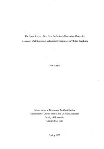 The Space Section of the Great Perfection