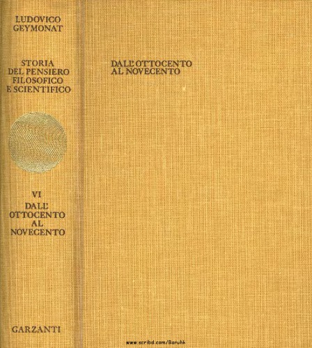 Storia del pensiero filosofico e scientifico: dall'Ottocento al Novecento