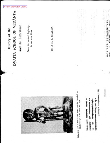 History of the Dvaita School of Vedanta and its Literature