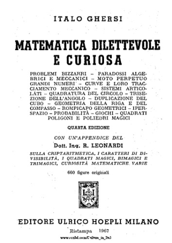 Matematica dilettevole e curiosa