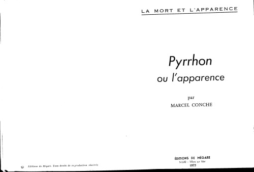 Pyrrhon ou l'apparence