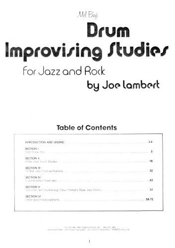 Mel Bay's Drum Improvising Studies for Jazz and Rock