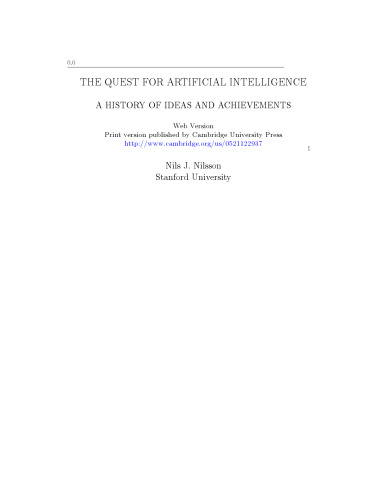The quest for artificial intelligence : a history of ideas and achievements