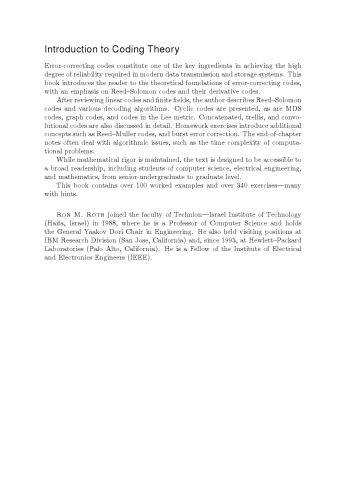 Introduction to Coding Theory