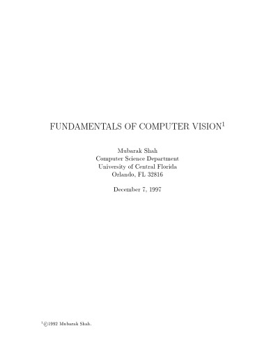 Fundamentals of Computer Vision