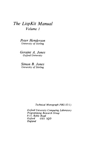 The LispKit manual, vols.1 and 2