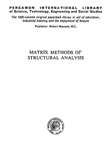 Matrix methods of structural analysis