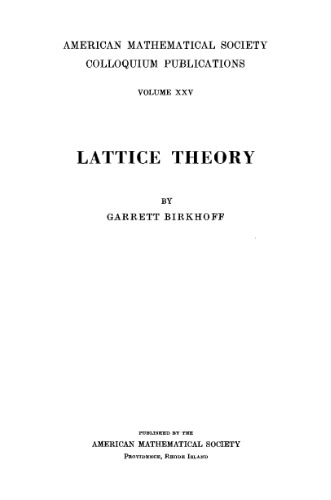 Lattice theory