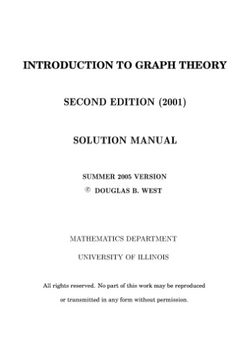 Introduction to graph theory 2ed. 2001 Solution manual