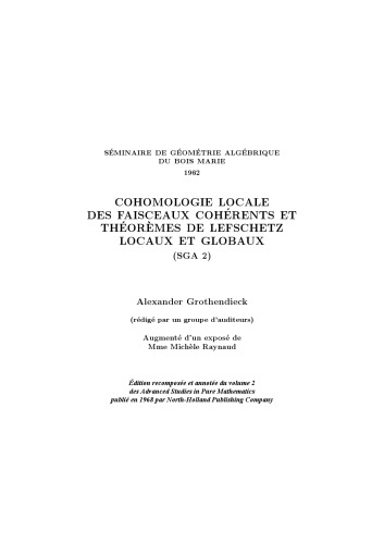 SGA 2: cohomologie locale des fasceaux coherents