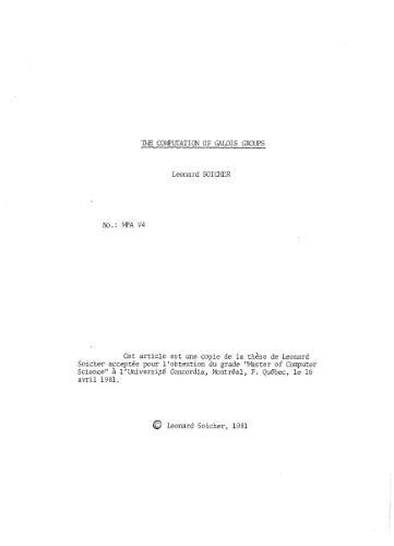 The computation of Galois groups