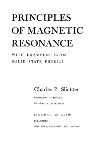 Principles of Magnetic Resonance