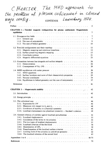 The MHD Approach to the Problem of Plasma Confinement in Closed Magnetic Configurations