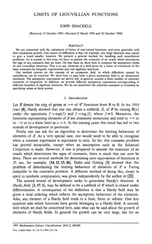 Limits of Liouvillian functions