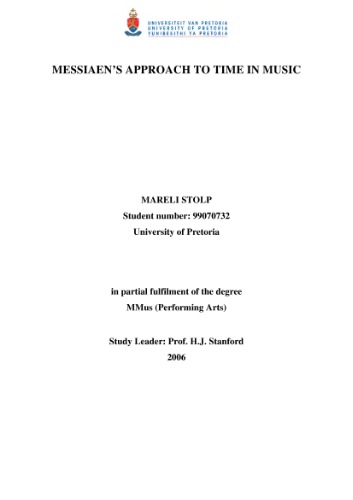 Messiaen's approach to time in music