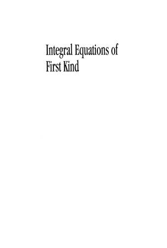 Integral equations of first kind
