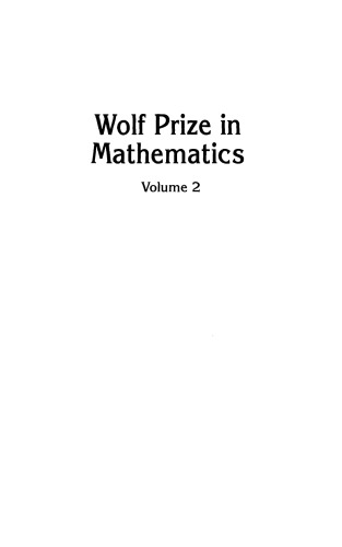 Wolf Prize in Mathematics, vol.2