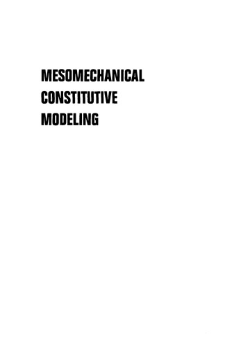 Mesomechanical constitutive modeling
