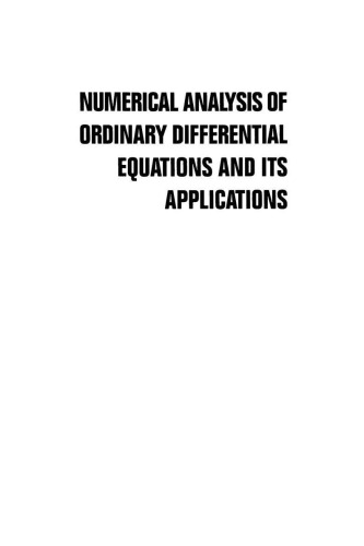 Numerical Analysis of Ordinary Differential Equations and Its Applications