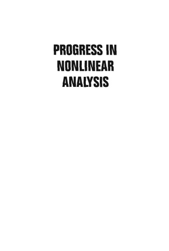 Progress in nonlinear analysis : proceedings of the Second International Conference on Nonlinear Analysis, Tianjin, China, 14-19 June 1999