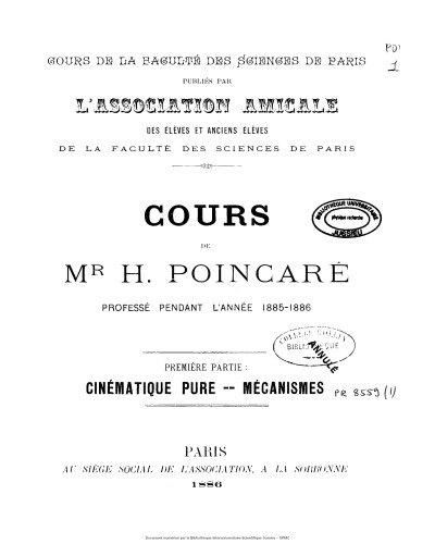 Cinématique pure - Mécanismes