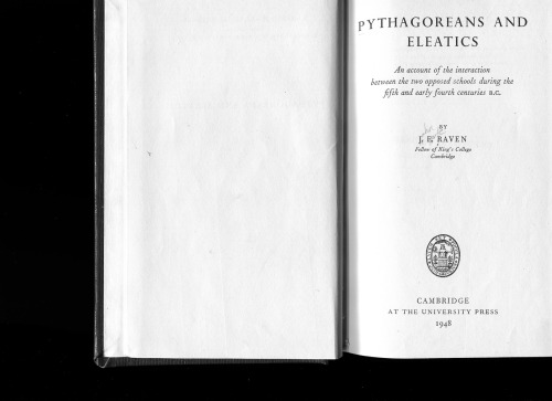 Pythagoreans and Eleatics