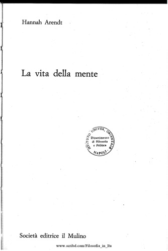 La vita della mente