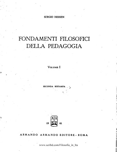 Fondamenti filosofici della pedagogia