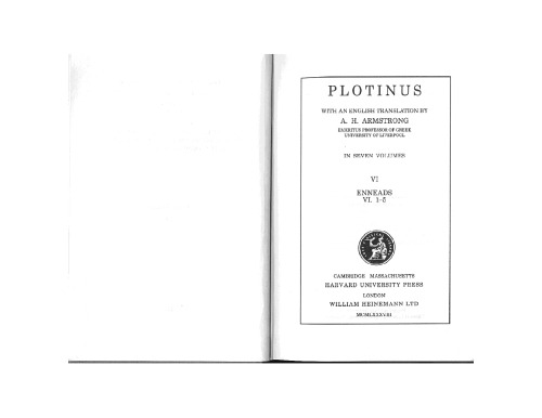 Plotinus: Ennead VI.1-5