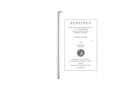Plotinus: Ennead VI.6-9