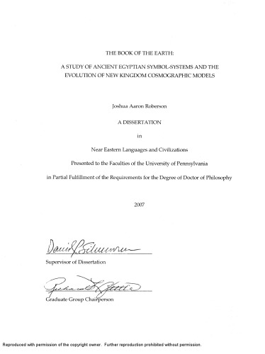 The book of the earth : a study of ancient Egyptian symbol-systems and the evolution of new kingdom cosmographic models