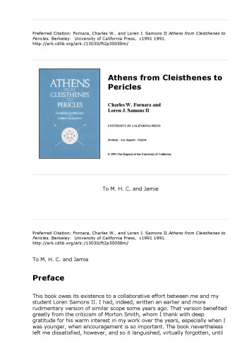 Athens from Cleisthenes to Pericles