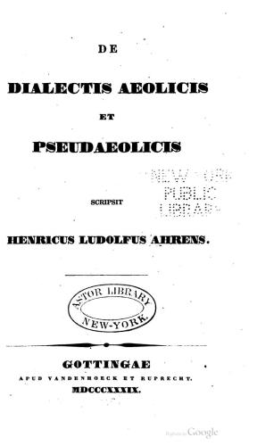 De dialectis aeolicis et pseudСolicis