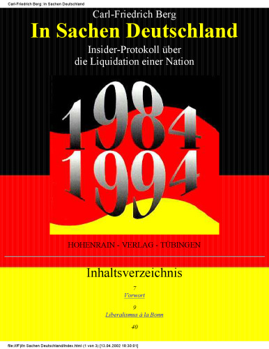 In Sachen Deutschland : Insider-Protokoll über die Liquidation einer Nation