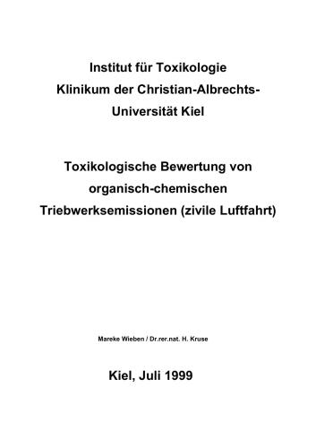 Toxikologische Bewertung von organisch-chemischen Triebwerksemissionen (zivile