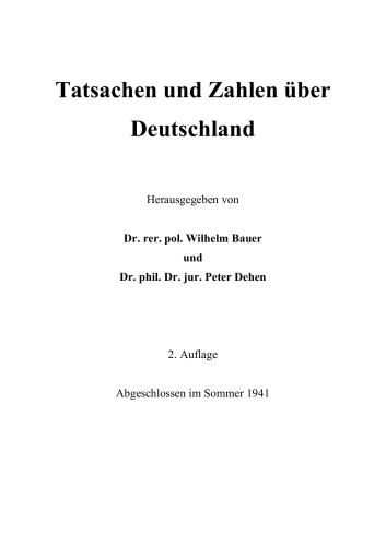 Tatsachen und Zahlen über Deutschland