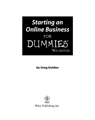 Starting an online business for dummies