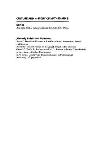 Studies in the History of Indian Mathematics