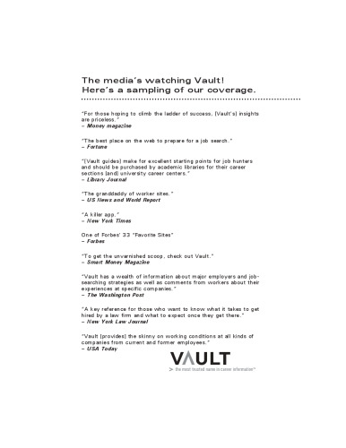 Vault Career Guide to Hedge Funds