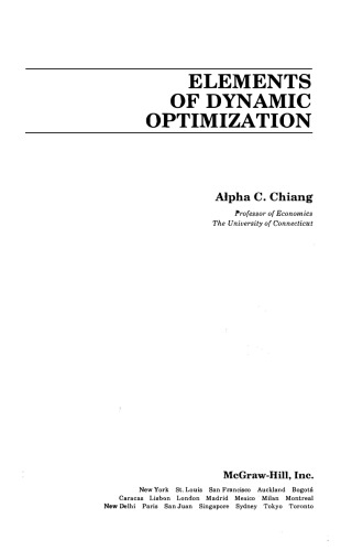 Elements of Dynamic Optimization