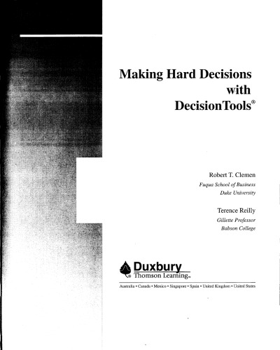 Making Hard Decisions with Decision Tools Suite Update Edition