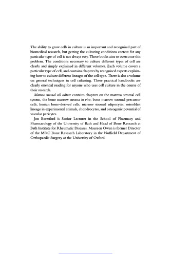 Marrow Stromal Cell Culture