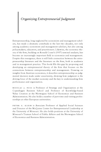 Organizing entrepreneurial judgment : a new approach to the firm