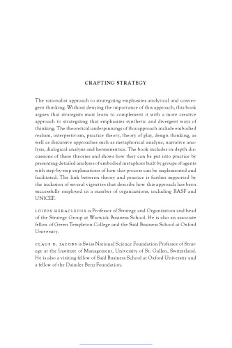 Crafting strategy : embodied metaphors in practice