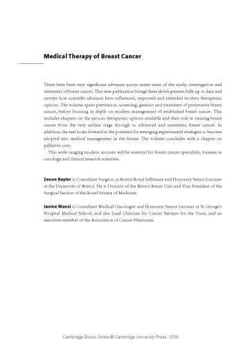 Medical therapy of breast cancer