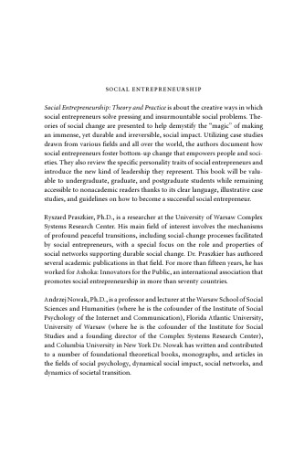 Social entrepreneurship : theory and practice