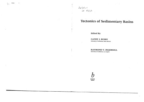 Tectonics of Sedimentary Basins: Recent Advances